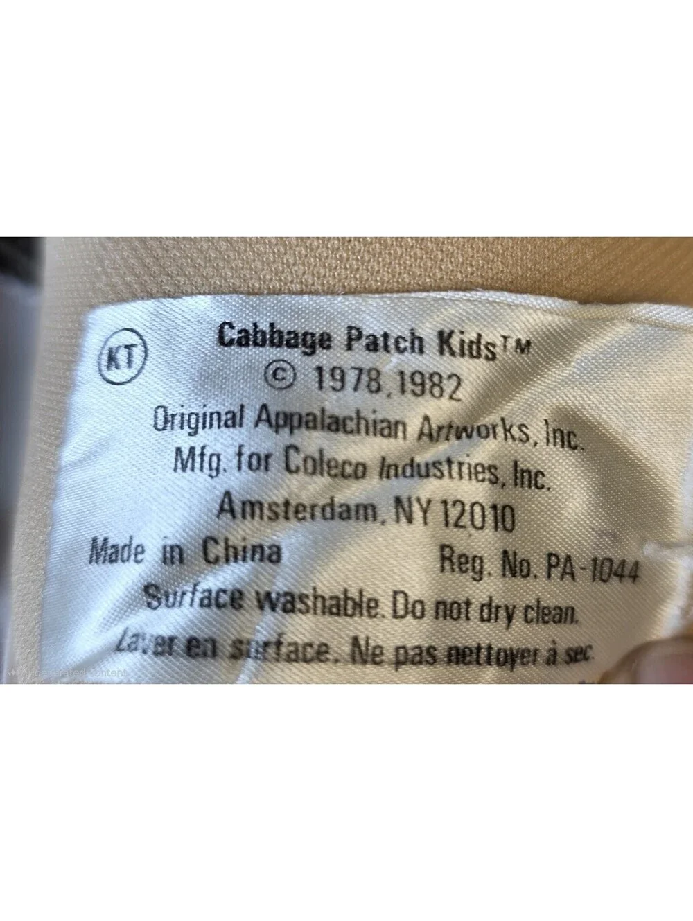 Rear 1982 Vintage Cabbage Patch Kids African American Doll Brown Eyes Dreadlocks